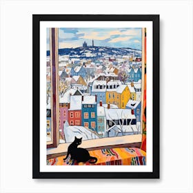 The Windowsill Of Quebec   Canada Snow Inspired By Matisse 1 Art Print