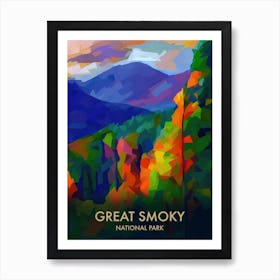 Great Smoky National Park Matisse Style Vintage Travel Poster 4 Art Print