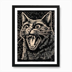 Screaming Cat Art Print