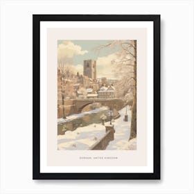 Vintage Winter Poster Durham United Kingdom 3 Art Print