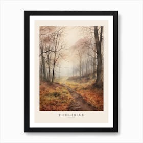 Autumn Forest Landscape The High Weald England Poster Art Print