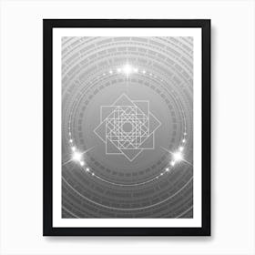 Geometric Glyph in White and Silver with Sparkle Array n.0324 Art Print