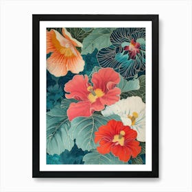 Great Japan Hokusai Japanese Flowers 5 Art Print