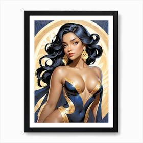 Sexy Curvy Girl Painting (24) Art Print