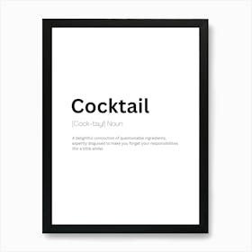 Cocktail Definition Meaning 1 Art Print