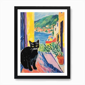 Painting Of A Cat In Korcula Croatia 2 Art Print