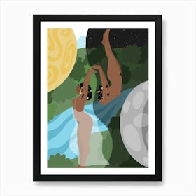 Healing Poster about the Sun and the Moon Art Print