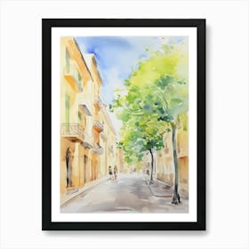 Pescara, Italy Watercolour Streets 1 Art Print