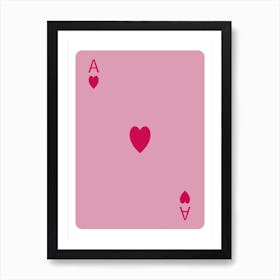 Ace Of Deck Of Card Heart Art Print