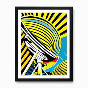 Radio Telescope Bright Comic Space Art Print