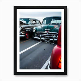 Old Cars On The Road 3 Art Print