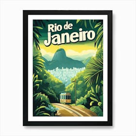 Aihrgdesign A Mid Century Modern Travel Poster For Rio De Janeiro Art Print