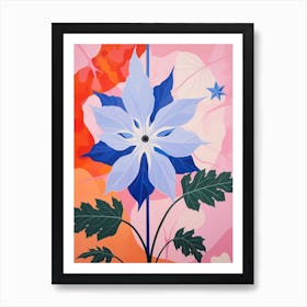 Larkspur 2 Hilma Af Klint Inspired Pastel Flower Painting Art Print