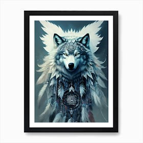 Native American Wolf 1 Art Print