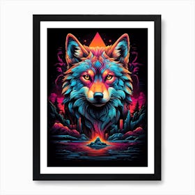 Psychedelic Wolf 2 Art Print