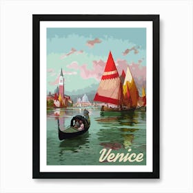 Sailing Near Venice Coast, Italy Art Print