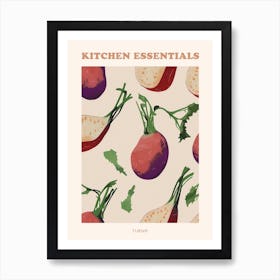 Turnip Root Vegetable Pattern Illustration Poster 4 Art Print