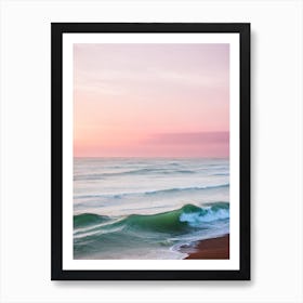 Croyde Bay Beach, Devon Pink Photography 2 Art Print