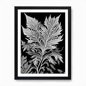 Wormwood Leaf Linocut 1 Art Print