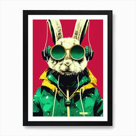 Bunny Color Abstract Art With Gl Art Print