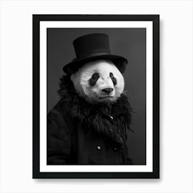 Panda Bear in winter clothes Art Print