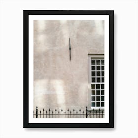 Shadow On The Wall With A Window And A Fence Art Print