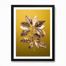 Gold Botanical Redbay on Mango Yellow n.0351 Art Print