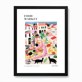 The Food Market In Sintra 3 Illustration Poster Art Print