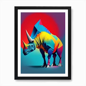 Avaceratops 1 Primary Colours Dinosaur Art Print