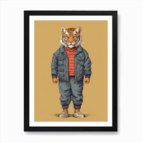 Tiger Illustrations Hipster 2 Art Print