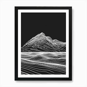 Ben Vorlich Loch Earn Mountain Line Drawing 8 Art Print