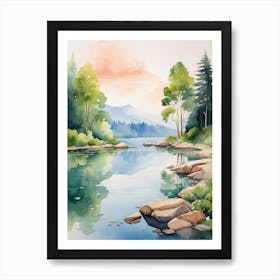 Watercolor Landscape Painting 5 Art Print