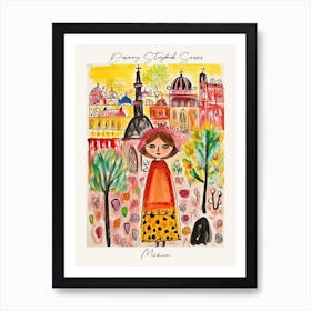 Poster Of Mexico, Dreamy Storybook Illustration 4 Art Print