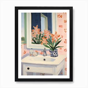 Bathroom Vanity Painting With A Lily Bouquet 3 Art Print