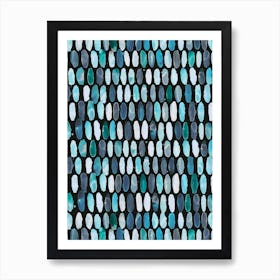 Pills Blue Black Bg Art Print