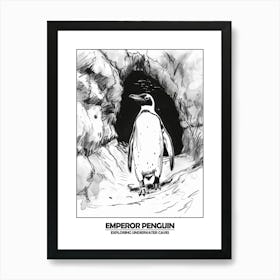 Penguin Exploring Underwater Caves Poster 1 Art Print