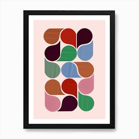 Modern Abstract Teardrop Shapes Art Print