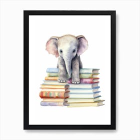Baby Animal Watercolour Elephant 4 Art Print