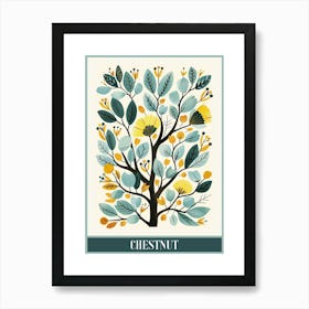 Chestnut Tree Flat Illustration 4 Poster Art Print