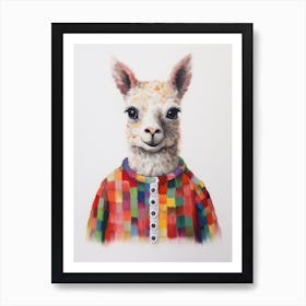 Baby Animal Wearing Sweater Alpaca 2 Art Print