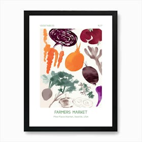 Beetroot Vegetables Farmers Market 3 Pike Place Market, Seattle, Usa Art Print