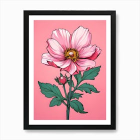 Pink Cosmos 4 Art Print