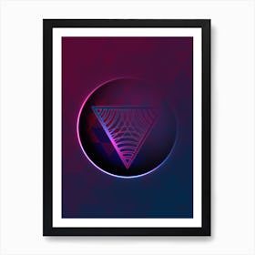 Geometric Neon Glyph on Jewel Tone Triangle Pattern 471 Art Print