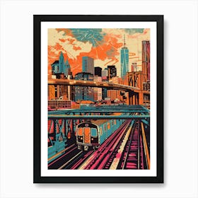 The Vessel New York Colourful Silkscreen Illustration 2 Art Print