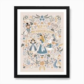 Alice In Wonderland Beige Art Print