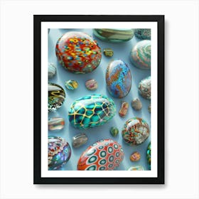 Collection Of Colorful Glass Beads Art Print