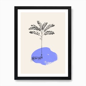 Tropical Tree Light Blue Art Print
