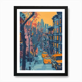 Fordham New York Colourful Silkscreen Illustration 1 Art Print