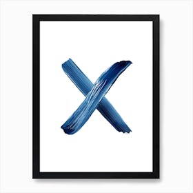 X In Blue Art Print