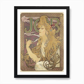 Job Cigarette Poster, Alphonse Mucha Art Print